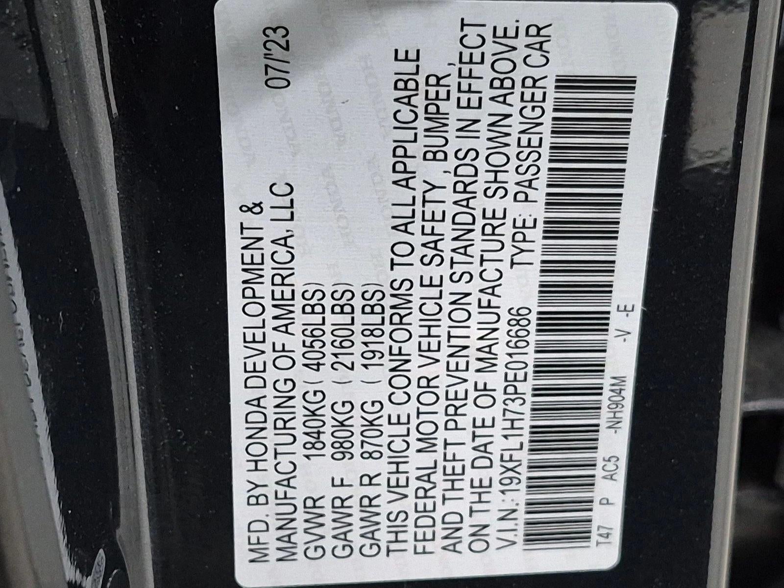 2023 Honda Civic Hatchback EX-L w/o BSI