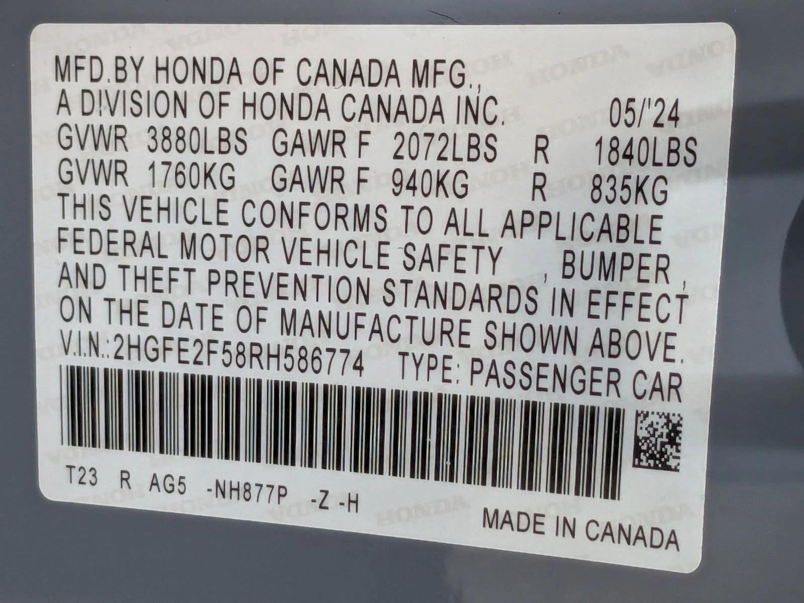 2024 Honda Civic Sedan Sport