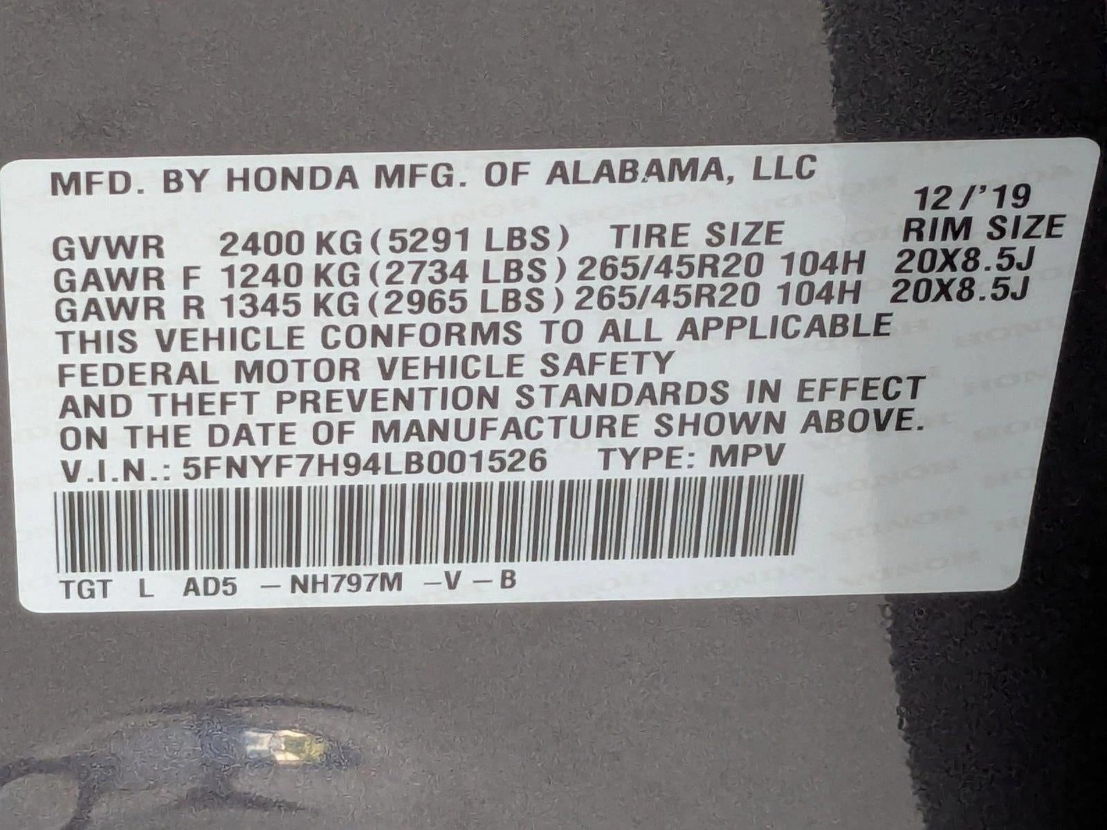 2020 Honda Passport Touring