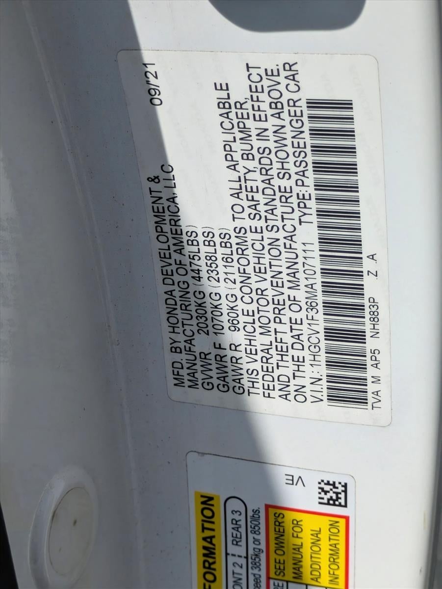 2021 Honda Accord Sport