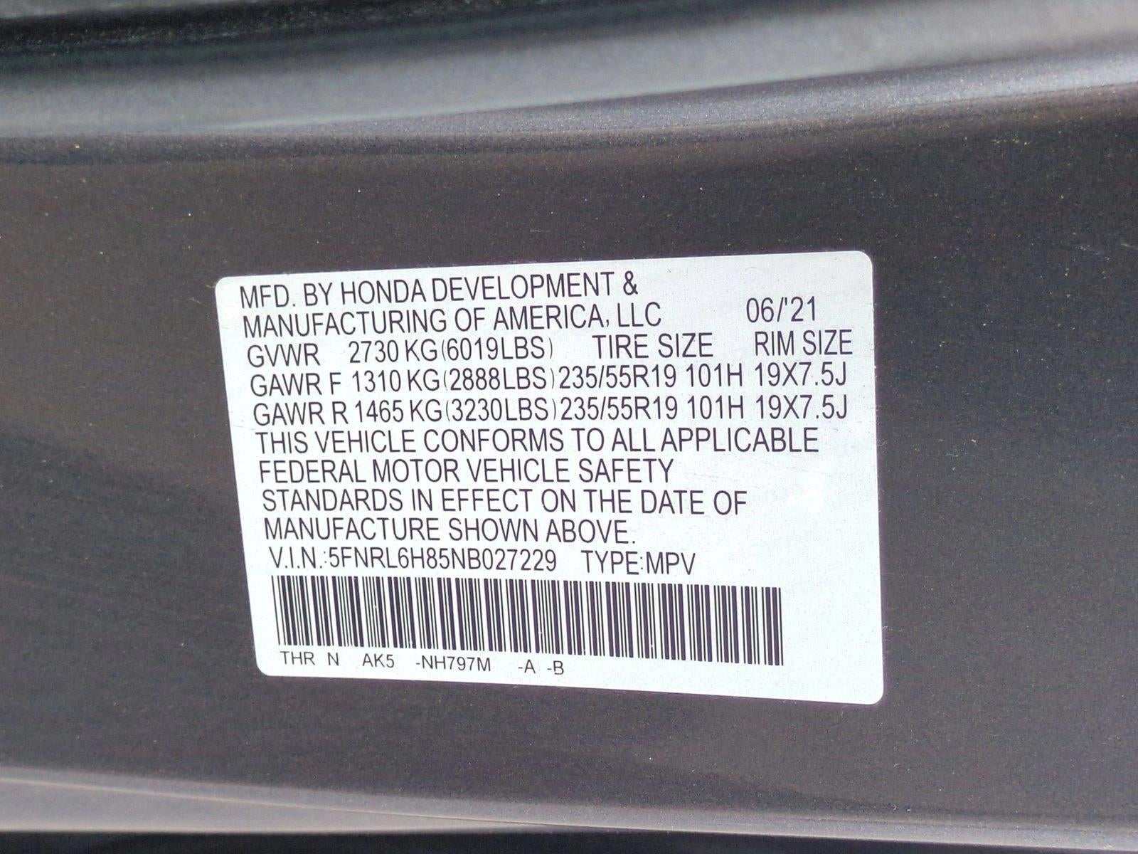 2022 Honda Odyssey Touring