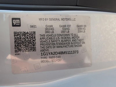 2021 Chevrolet Corvette Stingray 1LT