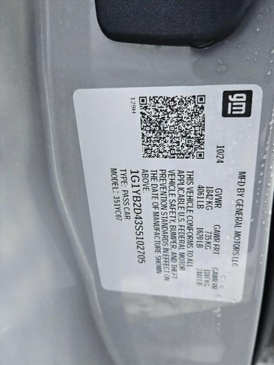 2025 Chevrolet Corvette Stingray 2LT