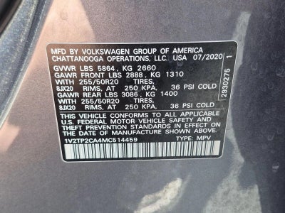 2021 Volkswagen Atlas 2.0T SEL Premium
