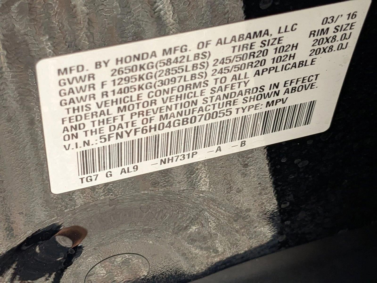 2016 Honda Pilot Elite