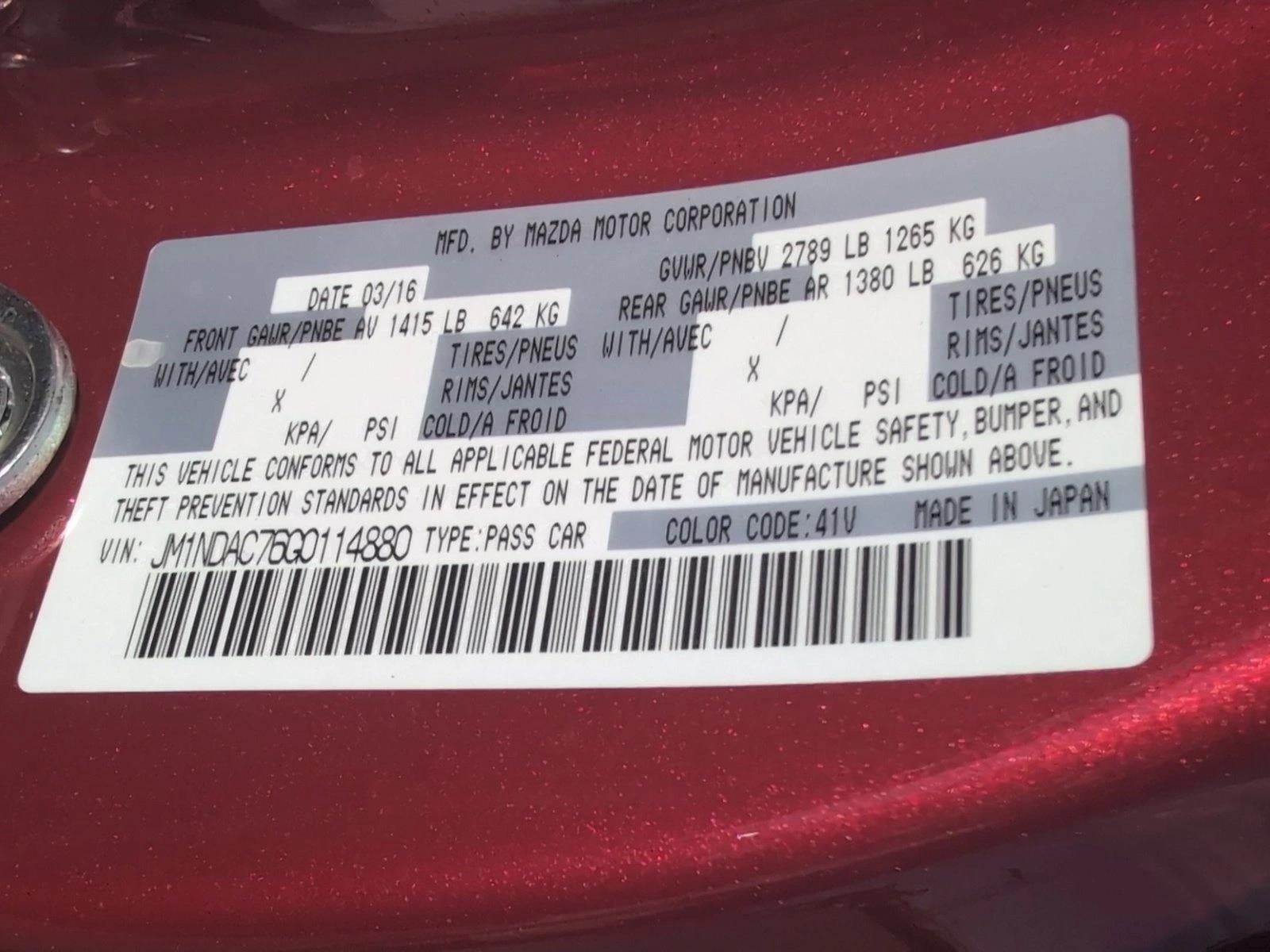 2016 Mazda Mazda MX-5 Miata Club