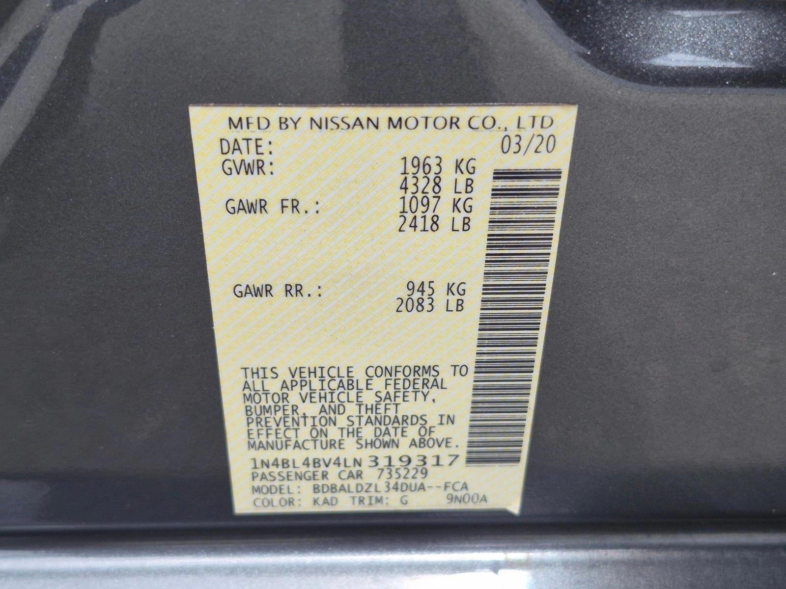 2020 Nissan Altima S FWD