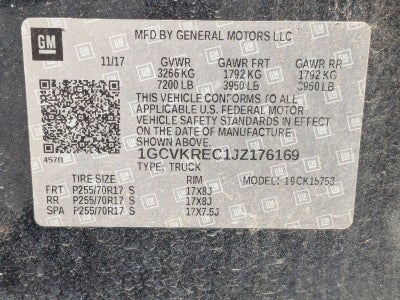 2018 Chevrolet Silverado 1500 Double Cab Standard Box 4-Wheel Drive LT