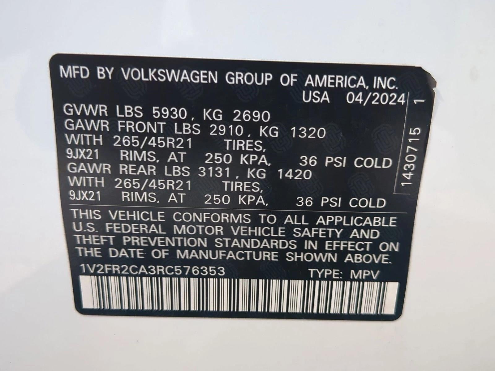 2024 Volkswagen Atlas 2.0T SEL Premium R-Line 4MOTION