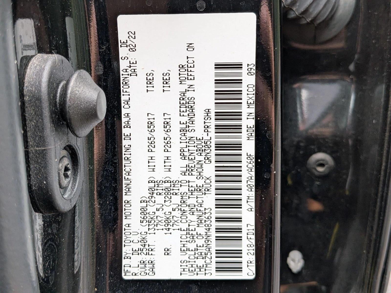 2022 Toyota Tacoma 4WD 4WD TRD Sport Double Cab 5' Bed V6 AT (Natl)