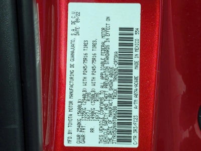 2022 Toyota Tacoma 2WD 2WD SR5 Access Cab 6' Bed I4 AT (Natl)