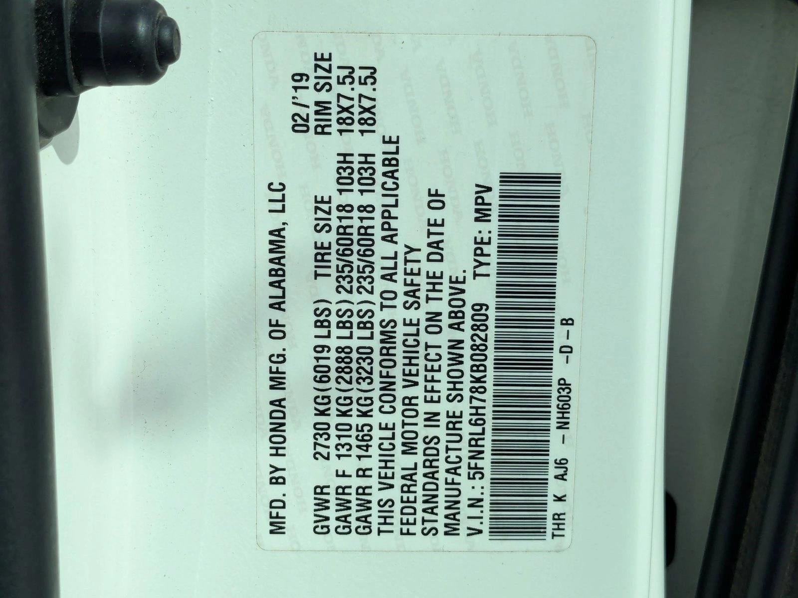 2019 Honda Odyssey EX-L w/Navi/RES Auto