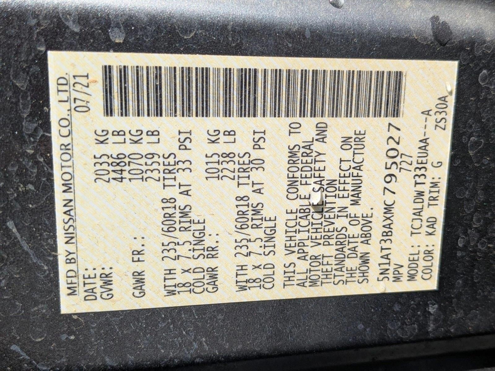 2021 Nissan Rogue FWD SV