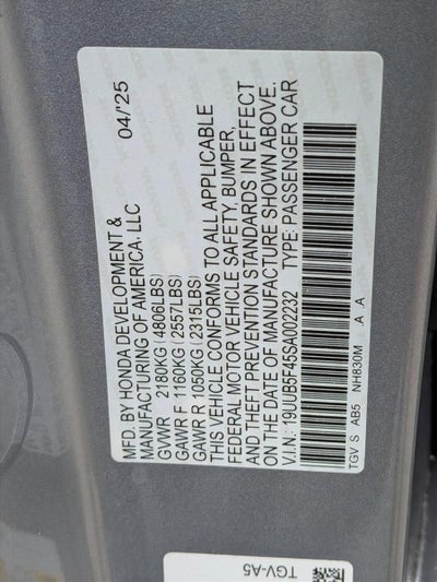 2025 Acura TLX FWD w/Technology Package