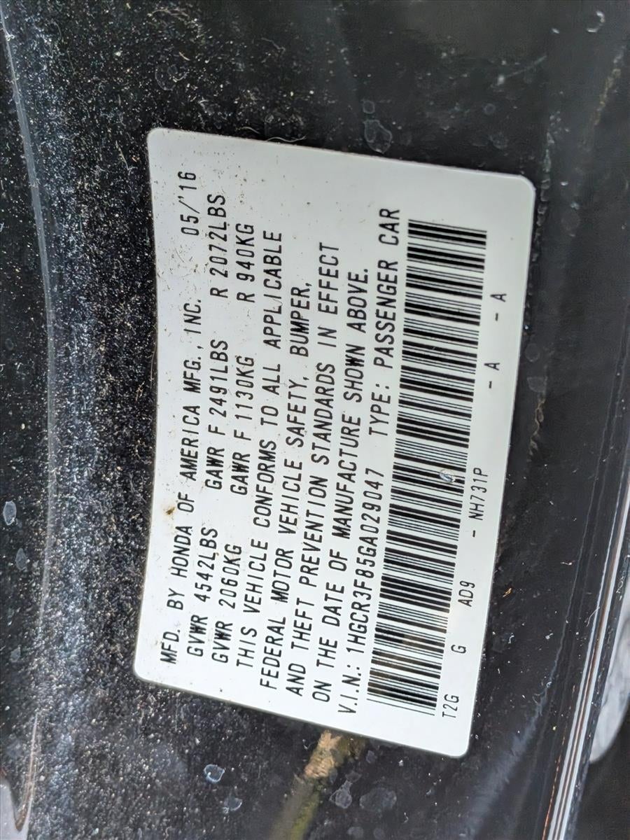 2016 Honda Accord Sedan EX-L V6 Automatic