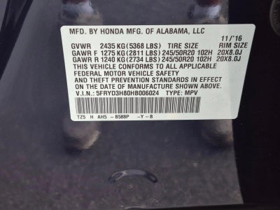 2017 Acura MDX FWD w/Advance Pkg