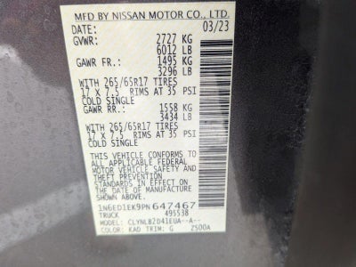 2023 Nissan Frontier Crew Cab 4x4 SV Auto