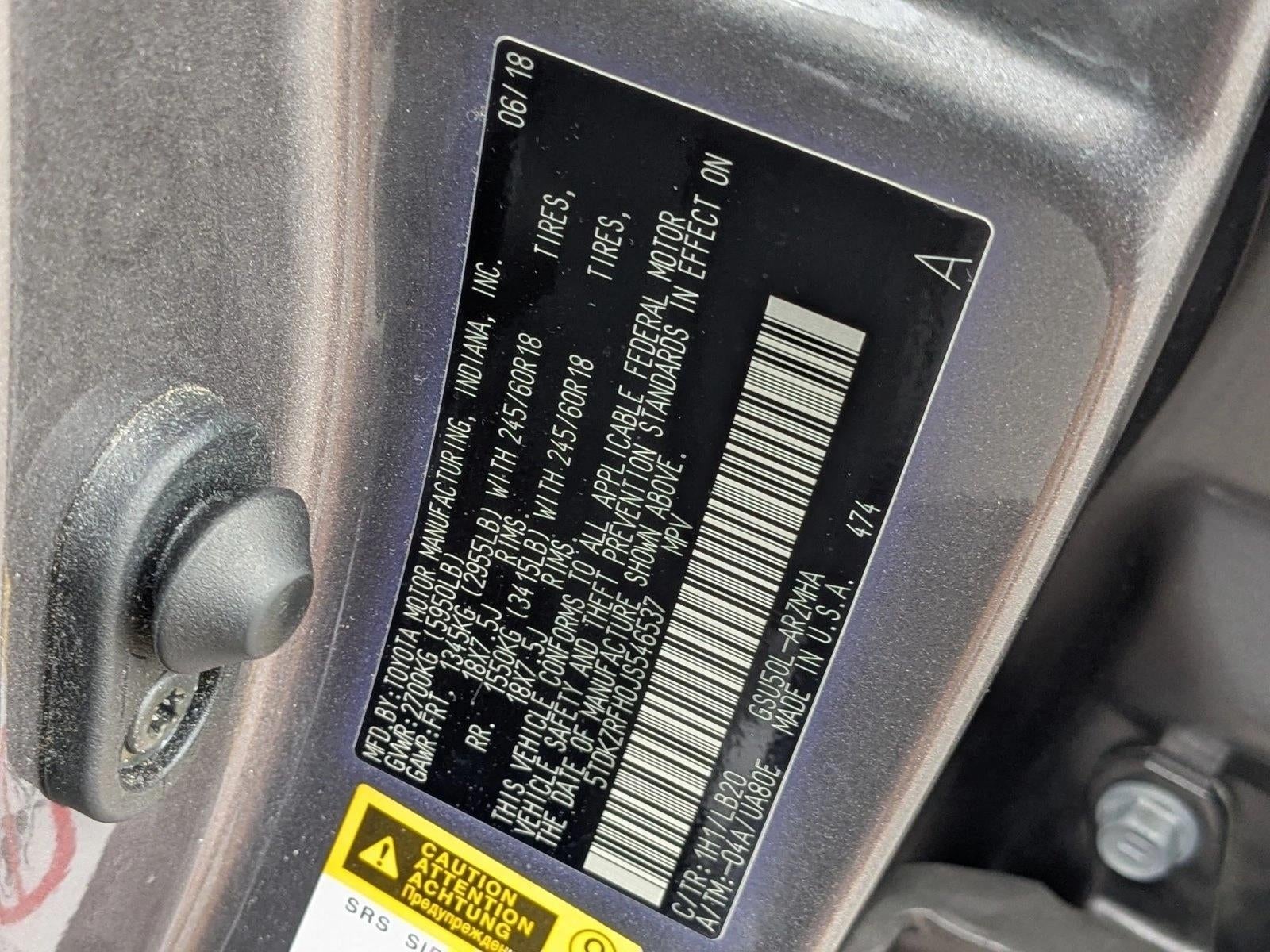 2018 Toyota Highlander XLE V6 FWD (Natl)
