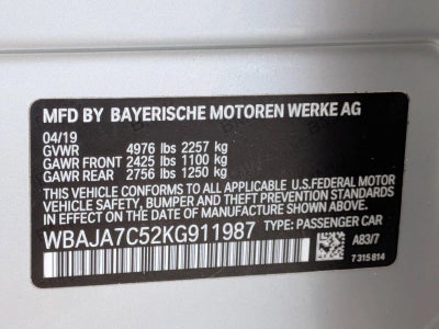 2019 BMW 530i xDrive Sedan