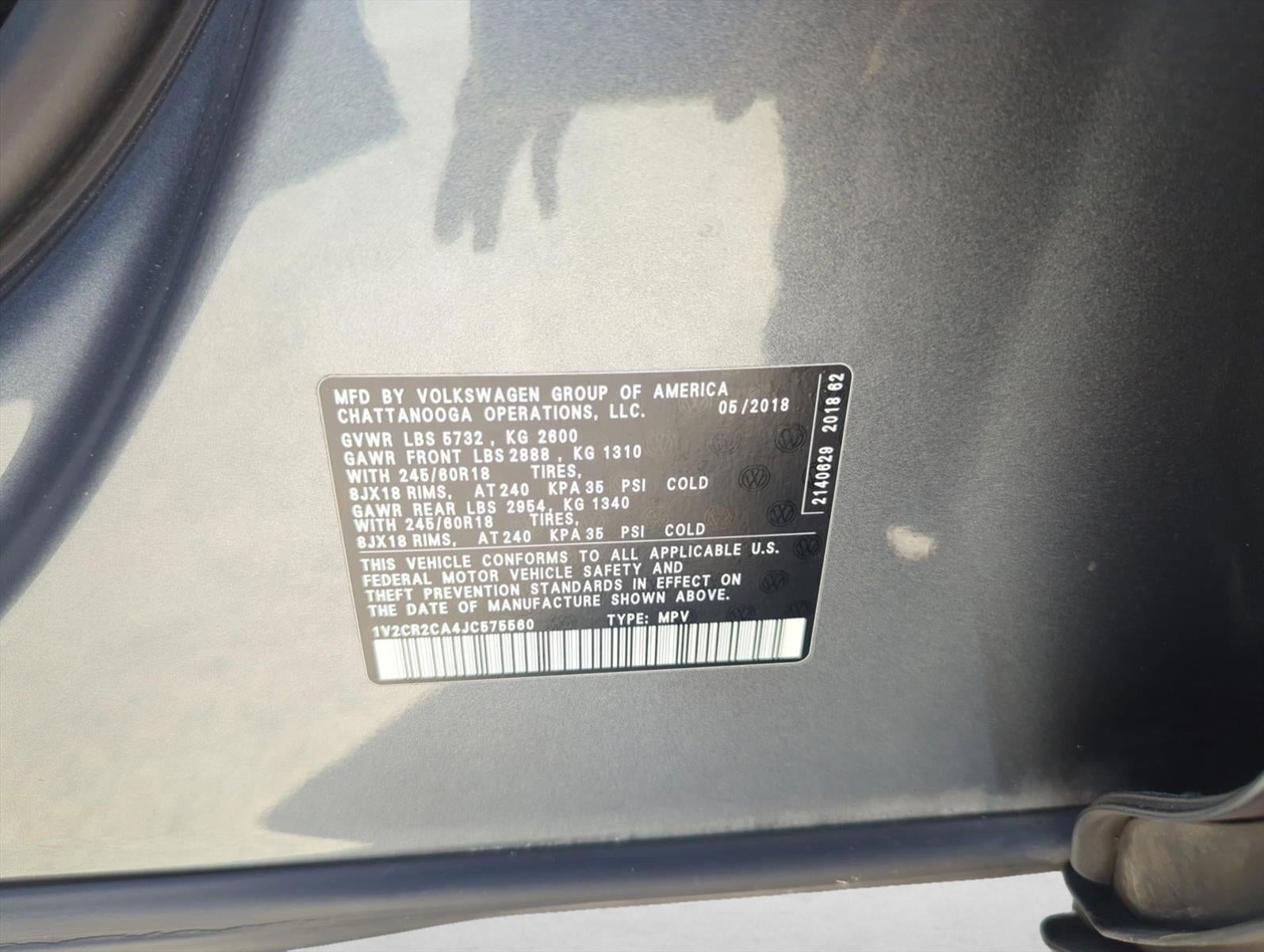 2018 Volkswagen Atlas 3.6L V6 SE FWD