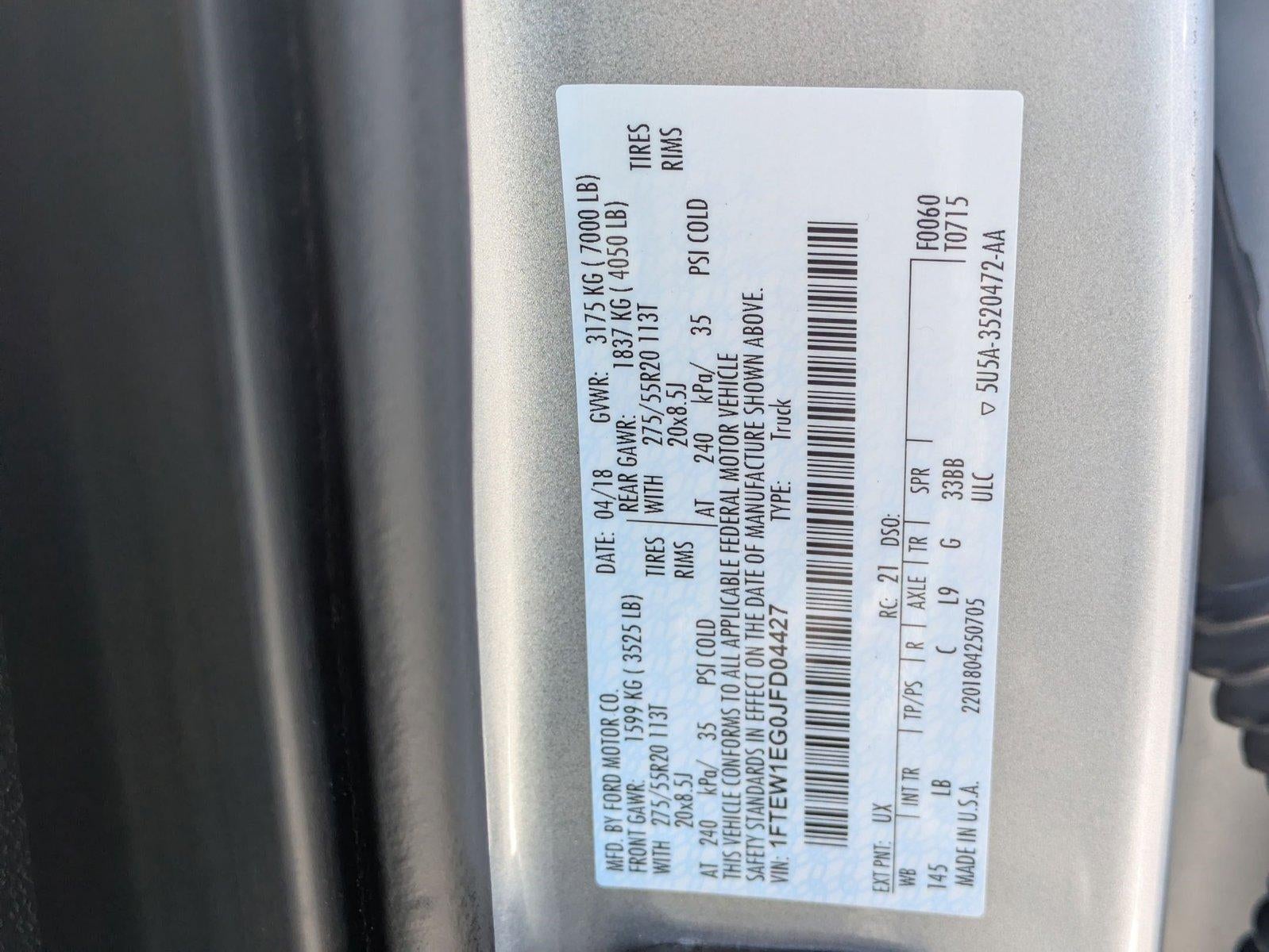 2018 Ford F-150 LARIAT 4WD SuperCrew 5.5' Box