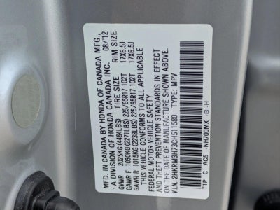 2012 Honda CR-V EX-L 2WD