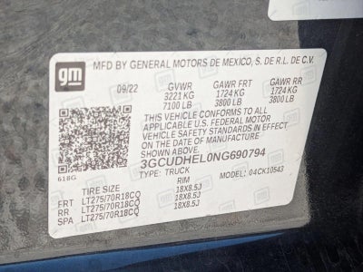 2022 Chevrolet Silverado 1500 Crew Cab Short Box 4-Wheel Drive ZR2