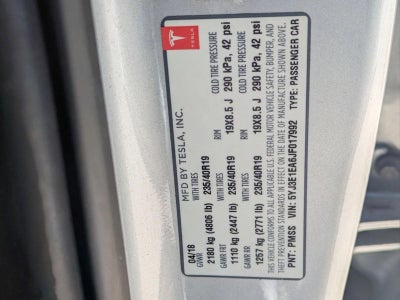 2018 Tesla Model 3 Long Range Battery RWD