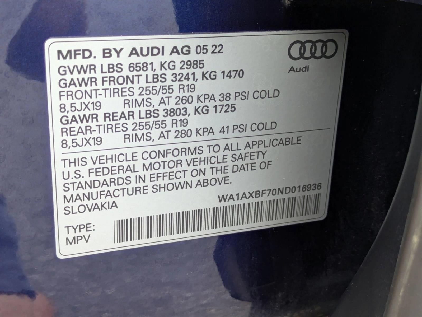 2022 Audi Q7 Premium 55 TFSI quattro
