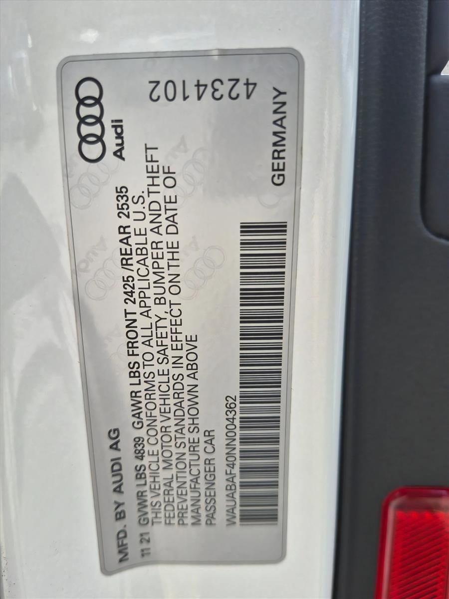 2022 Audi A4 Sedan Premium 40 TFSI quattro