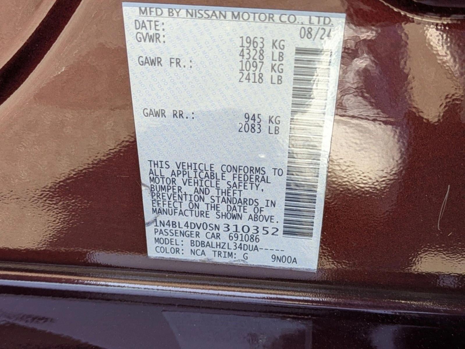 2025 Nissan Altima SV FWD