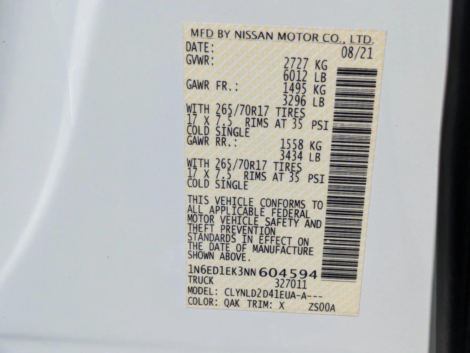 2022 Nissan Frontier Crew Cab 4x4 PRO-4X Auto