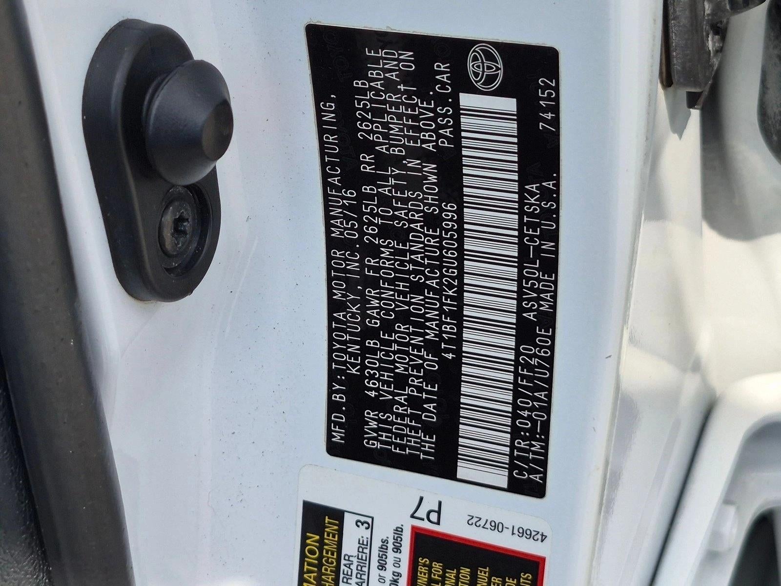 2016 Toyota Camry 4dr Sdn I4 Auto SE (SE)