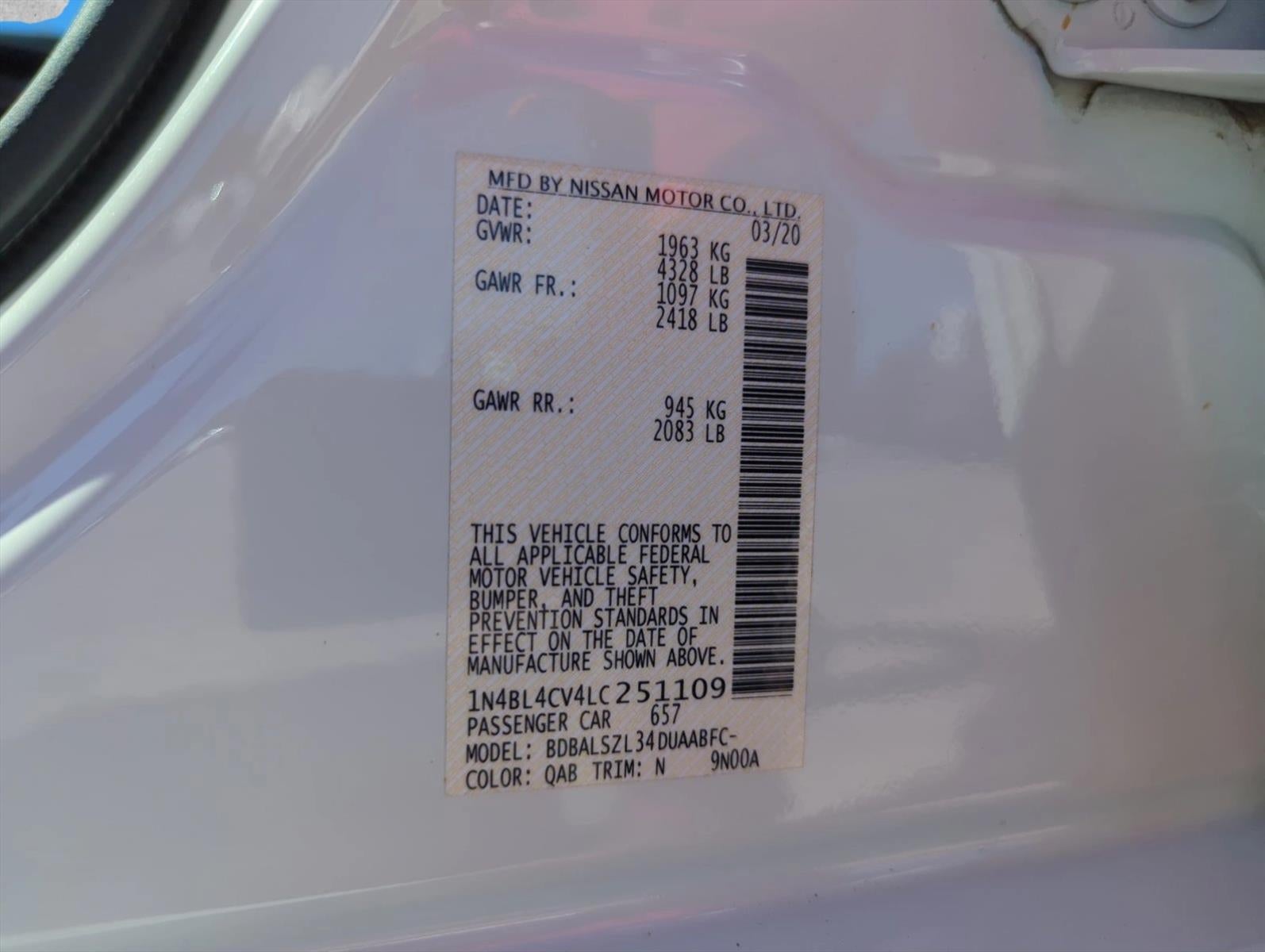 2020 Nissan Altima 2.5 SR Sedan