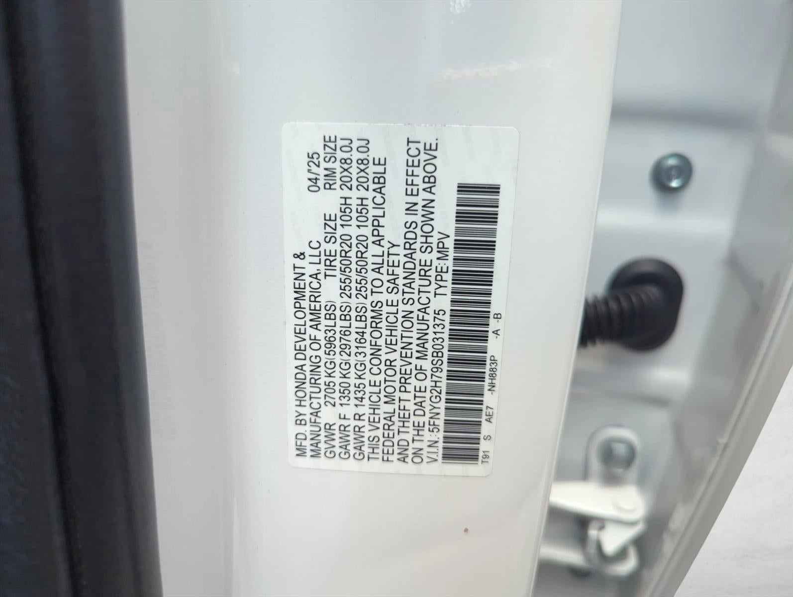 2025 Honda Pilot Touring 2WD