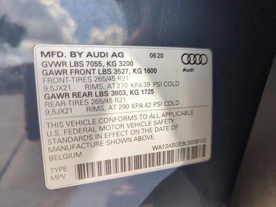 2020 Audi e-tron Sportback Prestige quattro