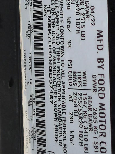 2022 Ford Explorer XLT RWD