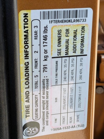 2019 Ford Ranger XLT 2WD SuperCrew 5' Box