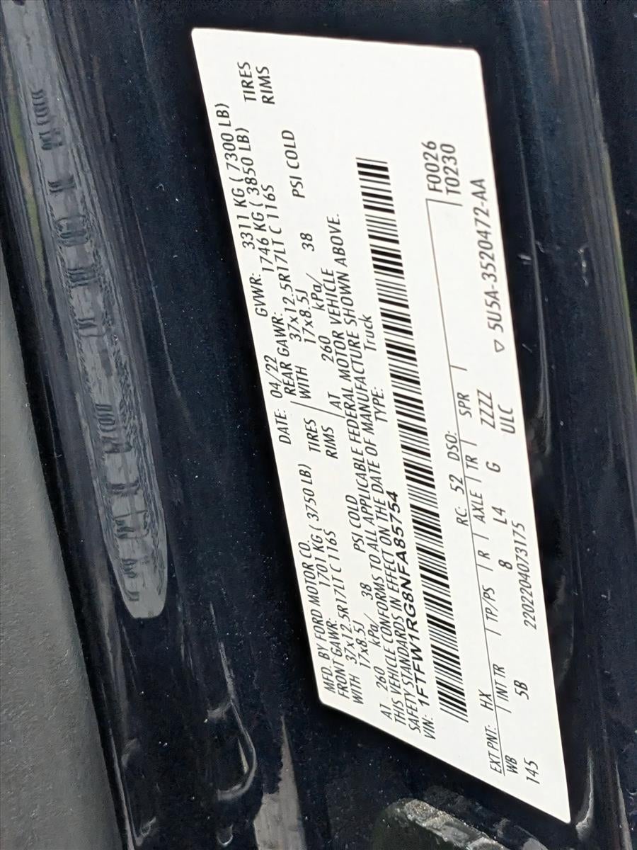 2022 Ford F-150 Raptor 4WD SuperCrew 5.5' Box