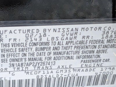 2018 Nissan Sentra SV CVT