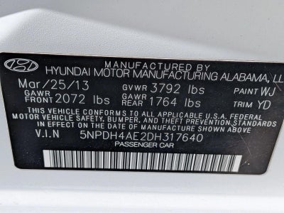 2013 Hyundai ELANTRA 4dr Sdn Auto GLS PZEV