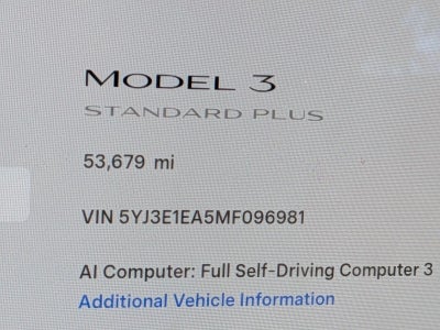 2021 Tesla Model 3 Standard Range Plus RWD