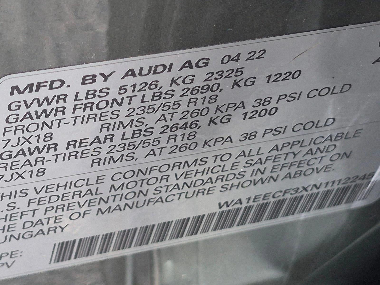 2022 Audi Q3 S line Premium Plus 45 TFSI quattro