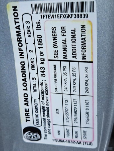 2016 Ford F-150 4WD SuperCrew 5-1/2 Ft Box XLT