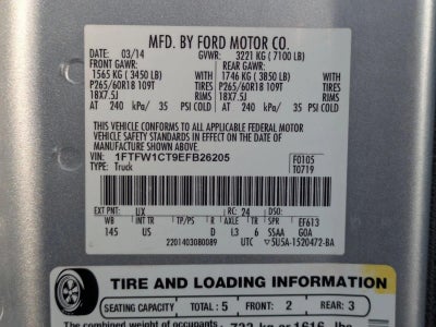 2014 Ford F-150 2WD SuperCrew 5-1/2 Ft Box XLT