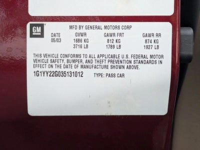 2003 Chevrolet Corvette Base