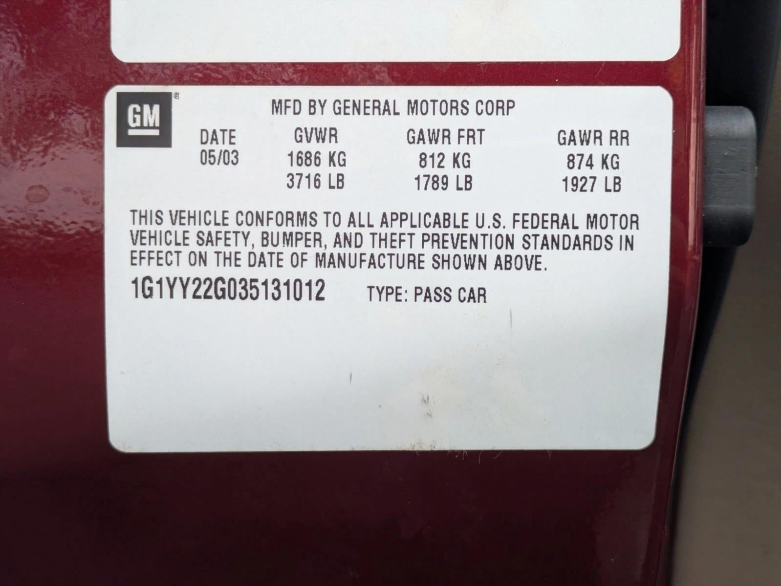 2003 Chevrolet Corvette Base