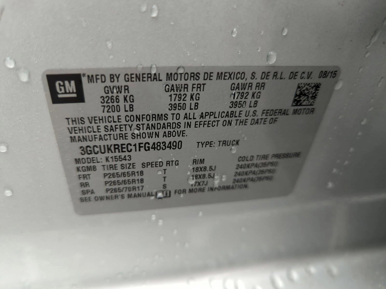 2015 Chevrolet Silverado 1500 Crew Cab Short Box 4-Wheel Drive LT Z71