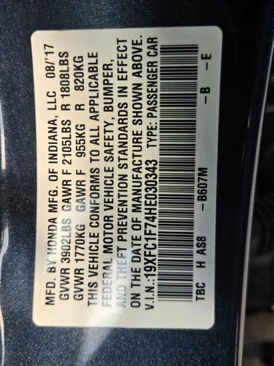 2017 Honda Civic Sedan EX-L CVT