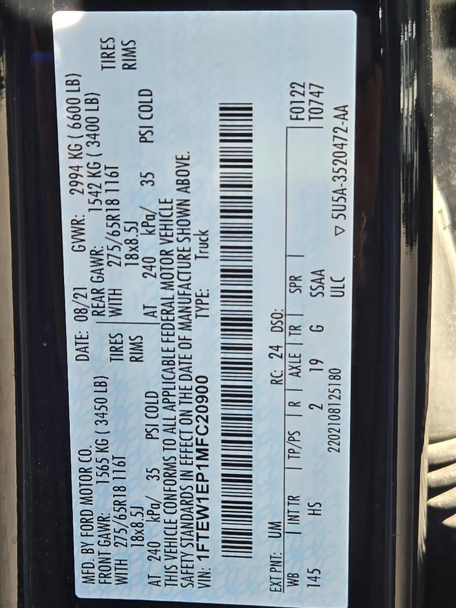 2021 Ford F-150 Platinum 4WD SuperCrew 5.5' Box